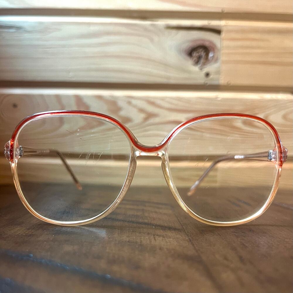Vintage 90s Anthony Martin Sandra 08 Red Ombre Oversized Eyeglass Frames 55-18